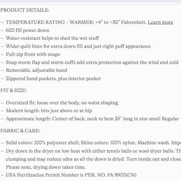 Land's End down coat 600 fill brown puffer jacket w hood, women's 2x xxl new nwt - Picture 3 of 4